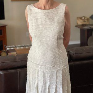 David Meister White Shift Dress - size 8